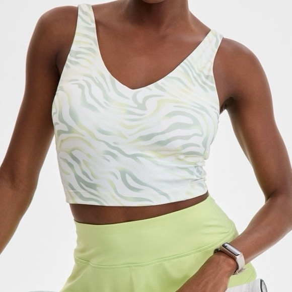 Ideology Tops - 124. ID Ideology Women's Fluid Zebra Printed Cropped Tank Top, Size Large, NWT